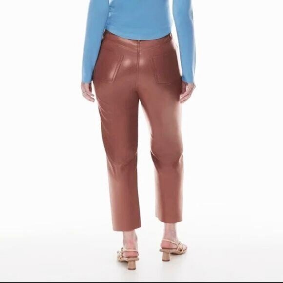 Aritzia Wilfred The Melina Cropped Pant In Mocha Sorbet Size 4 - Picture 4 of 9